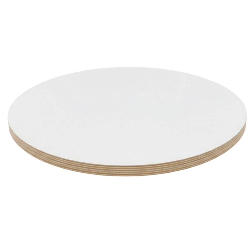 Столешница ВЛАГОСТОЙКАЯ Сlean Touch HPL на основе ФАНЕРЫ 19 мм (Круглая) Белый_1